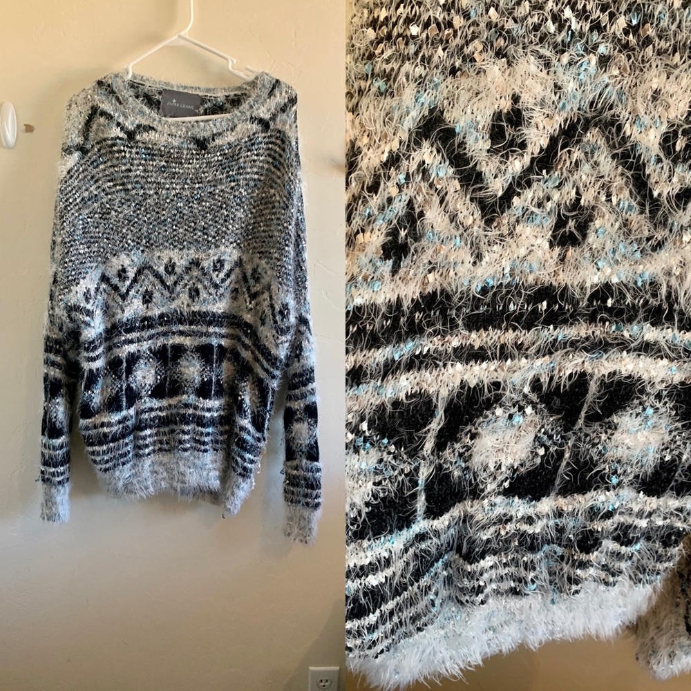 Plus size fuzzy sweater